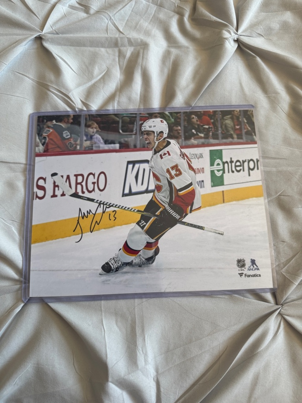 Fanatics Calgary Flames Red, White and Yellow Autographed Player Photo